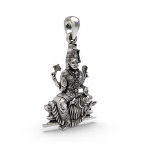 Side profile of the lightweight 2-gram 925 silver Bhuvaneshvari healing pendant for daily spiritual wear.