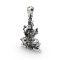 Worn look of the premium Bhuvaneshvari 925 silver pendant, a perfect spiritual jewelry gift for protection.