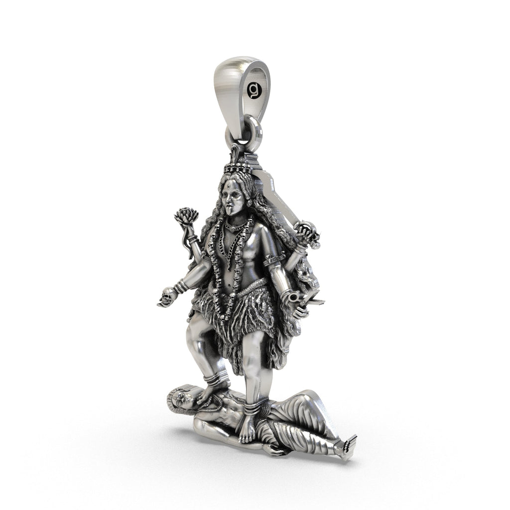 Close-up of the 925 sterling silver Maa Tara Mahavidya protection pendant for daily wear.