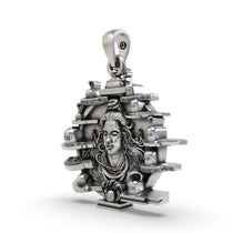 Side profile of the handcrafted 925 silver 12 Jyotirlinga spiritual pendant for devotees.