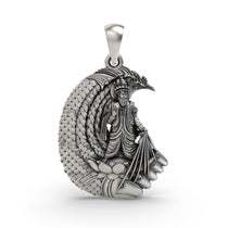 Front view of the Lord Jhulelal 925 silver pendant showcasing divine craftsmanship and intricate detailing.