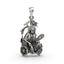 Front view of the Dhumavati Mahavidya 925 silver pendant showcasing intricate devotional detailing.