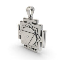 Side profile of the sacred Tara Yantra silver pendant, ideal for spiritual protection and wisdom.