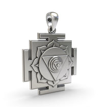 Back view of the 925 Silver Chinnamasta Yantra Pendant featuring lightweight hollow jali work design.