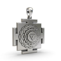 Side profile of the handcrafted 925 Silver Matangi Yantra Pendant designed for spiritual empowerment.