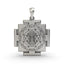 Front view of the 925 Silver Tripura Sundari Yantra Pendant showcasing intricate sacred geometric details.