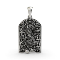 Front view of the 925 Silver Kashtbhanjan Dev Pendant showcasing detailed sacred craftsmanship.