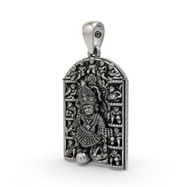 Close-up detail of the pure sterling silver Kashtbhanjan Hanumanji pendant for protection.