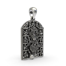 Backside of the 925 silver Hanuman pendant featuring hollow jali work for lightweight comfort.