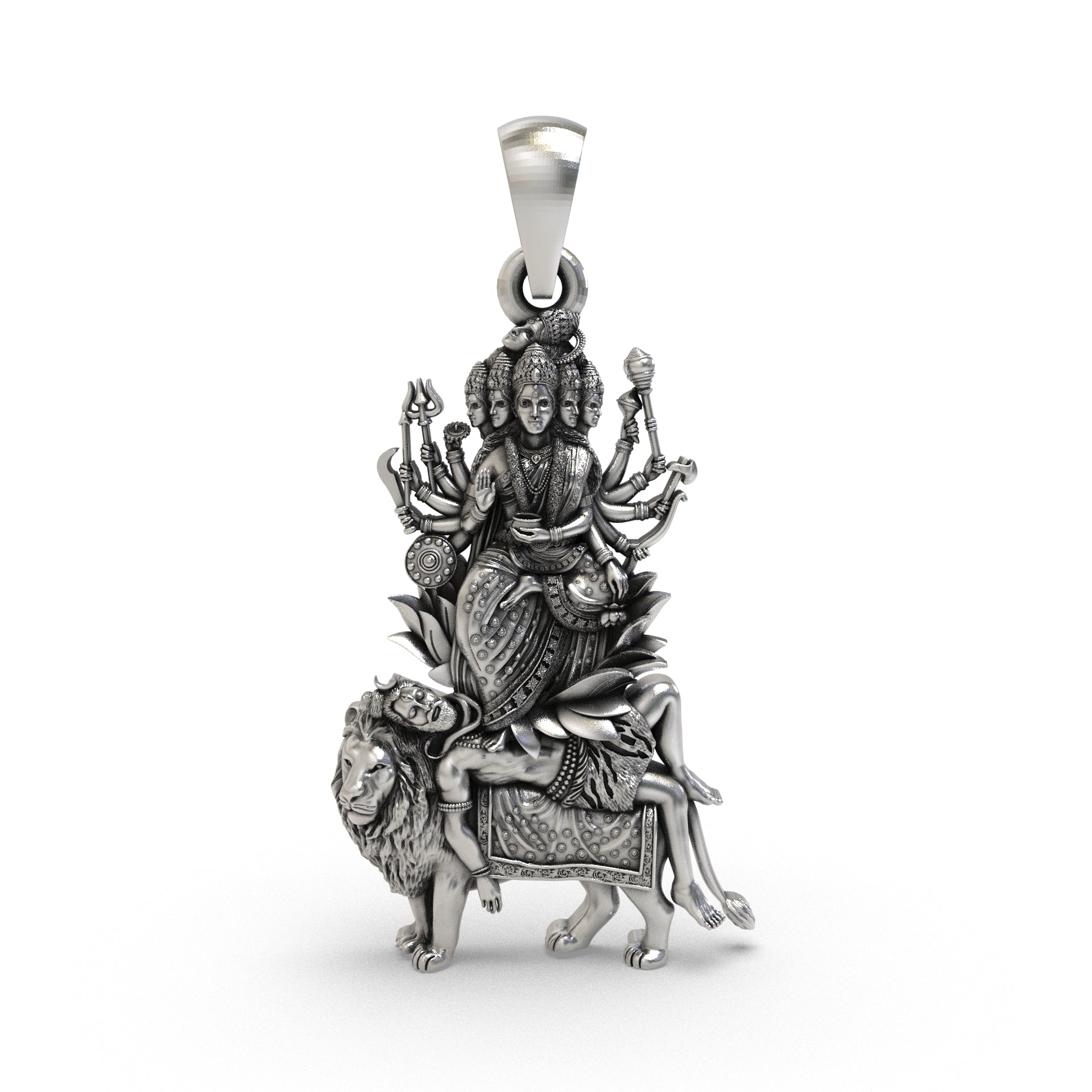 925 silver Maa Kamakhya pendant front view Main image
