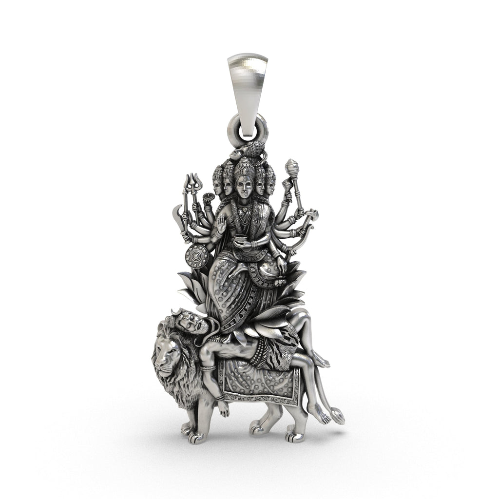 925 silver Maa Kamakhya pendant front view