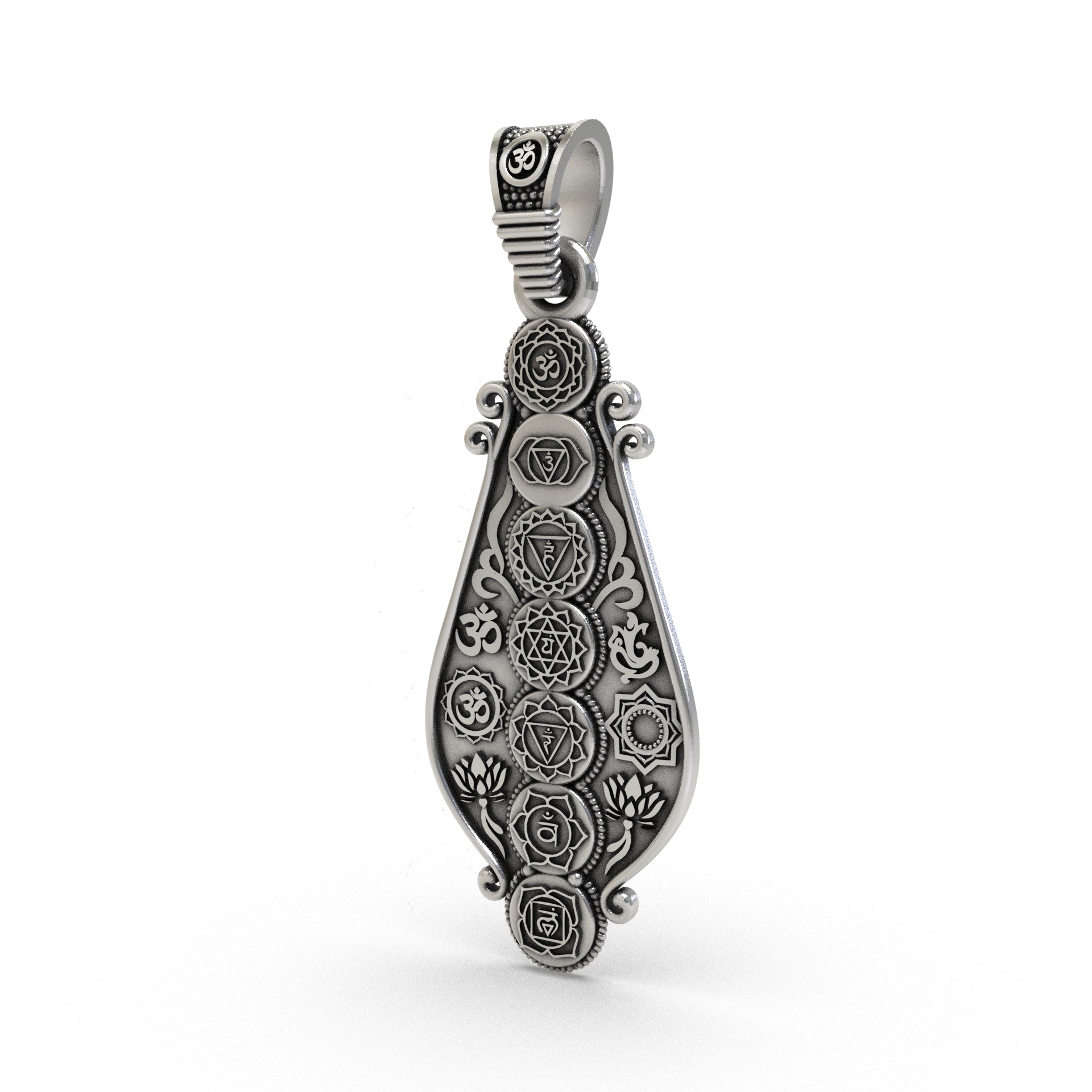 925 Silver 7 Chakra Pendant | Spiritual Yoga Locket Secondary image