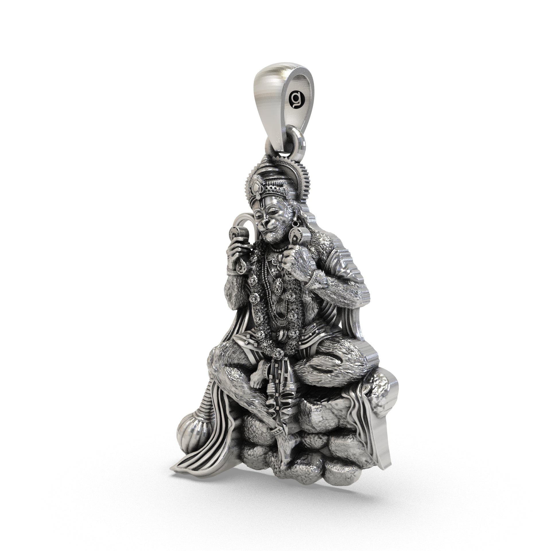 925 Silver Hanuman Ji Pendant | Bajrangbali Locket Secondary image