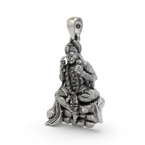 Hanuman Ji silver pendant with gada detail