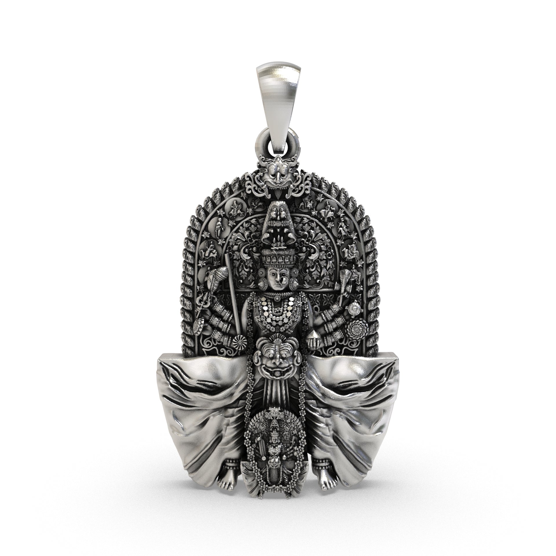 925 Silver Shri Marikamba pendant front view Main image