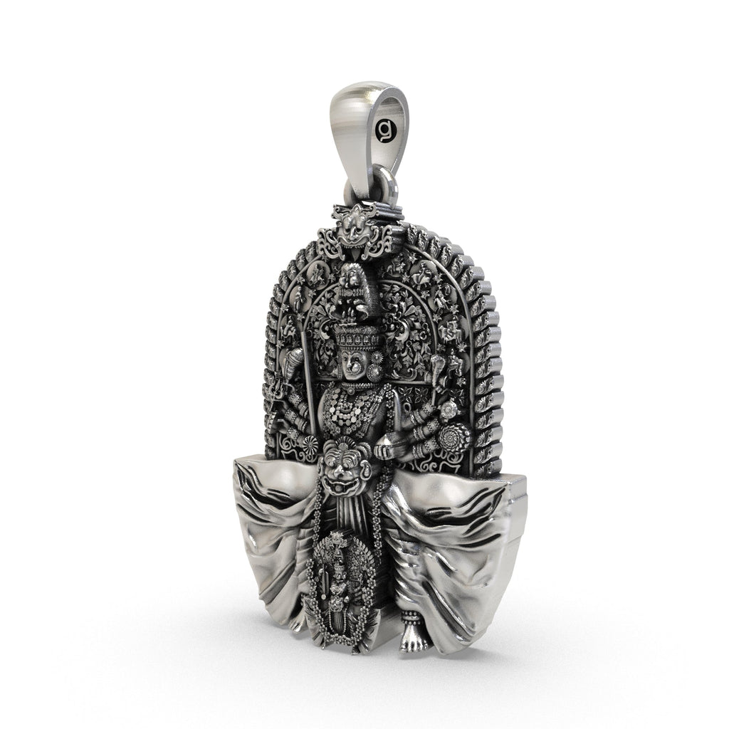 Shri Marikamba Devi silver locket detail