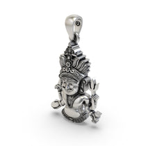 Premium 6.50 gram 925 silver Bhairav pendant showing thickness and oxidized finish.