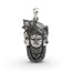 Front view of the 925 Silver Trimukhi Shrinathji Pendant showcasing antique oxidized silver detailing.