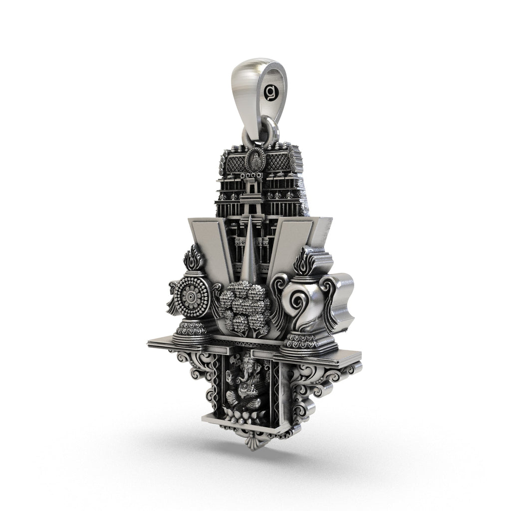 Venkateswara temple silver locket close detail