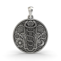 925 silver Hamsa Hand Chakra pendant front view