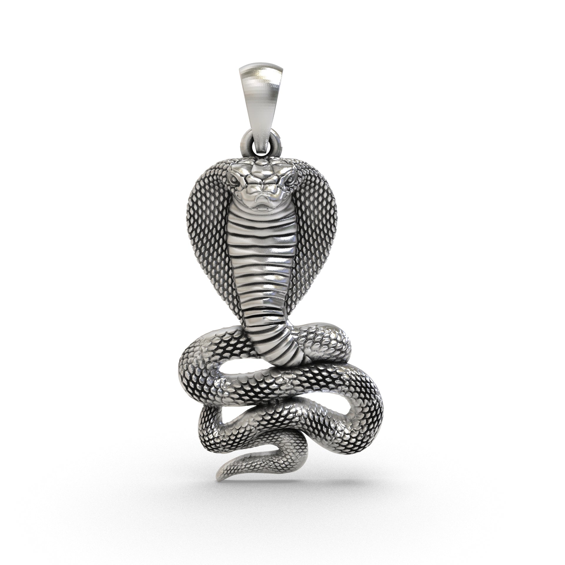 925 silver snake pendant front view Main image