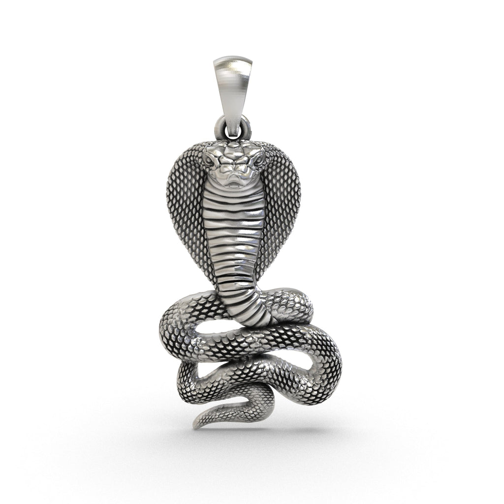 925 silver snake pendant front view