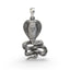 925 silver snake pendant front view