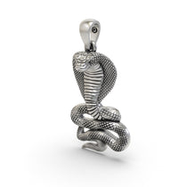Luxury sterling silver snake pendant necklace