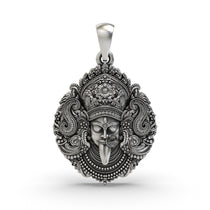 925 silver Kali Maa pendant front view