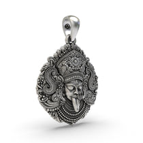 Handcrafted 925 silver Kali pendant angle view