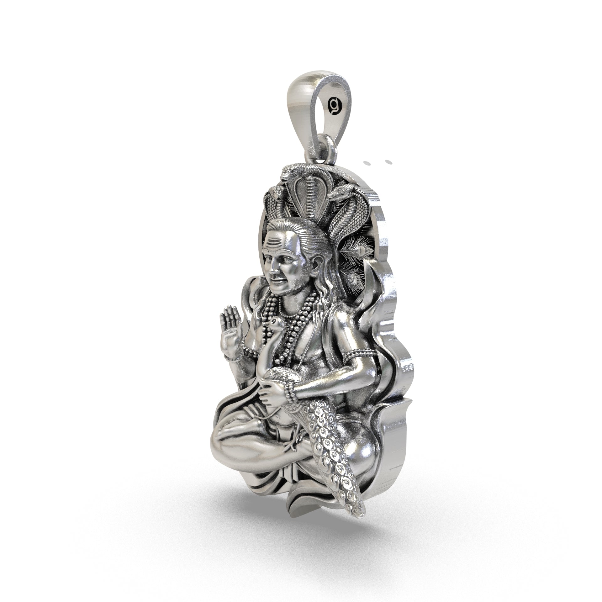 925 Silver Lord Murugan Peacock Pendant | Divine Jewelry Secondary image