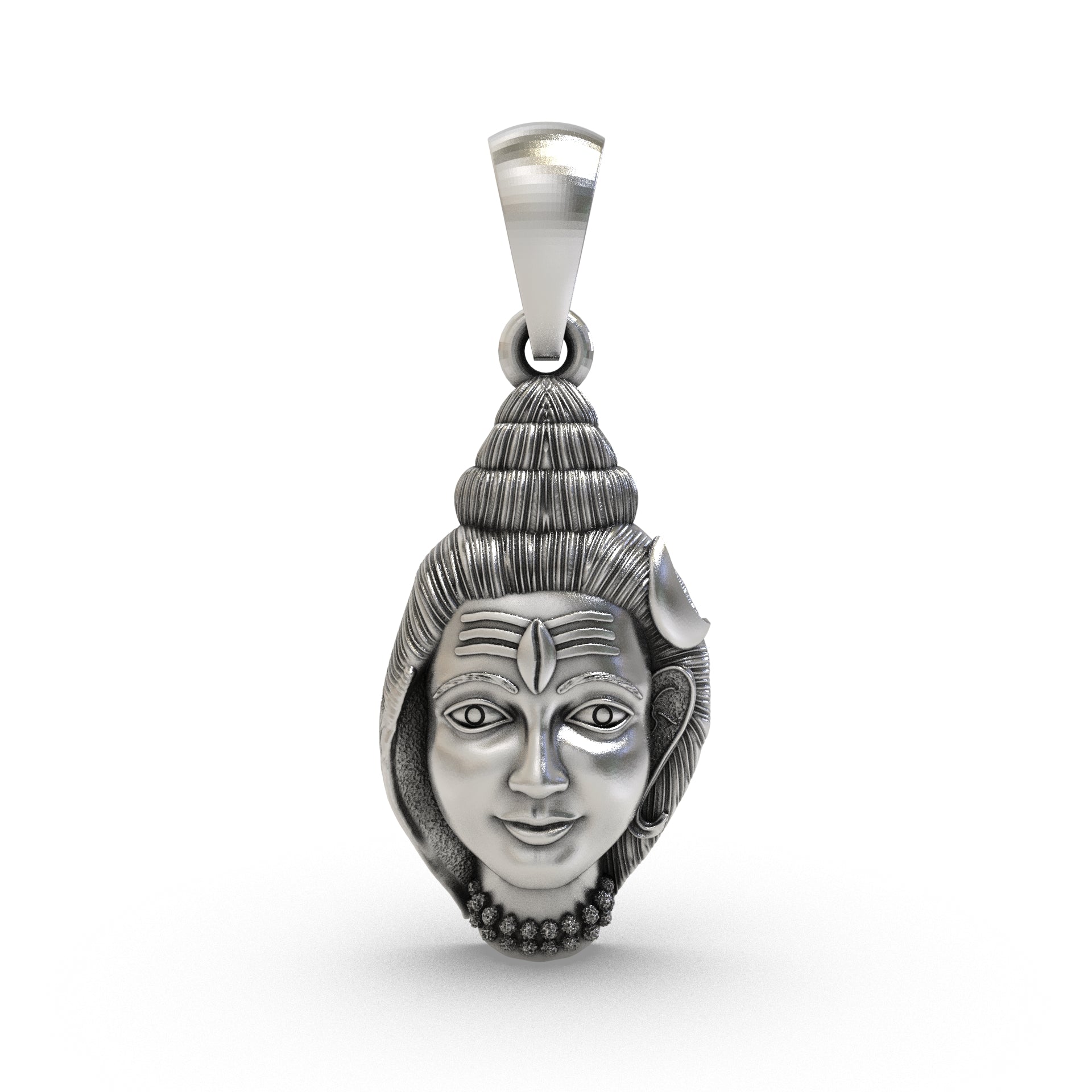 925 silver Shiv Ji Shankh pendant front view Main image