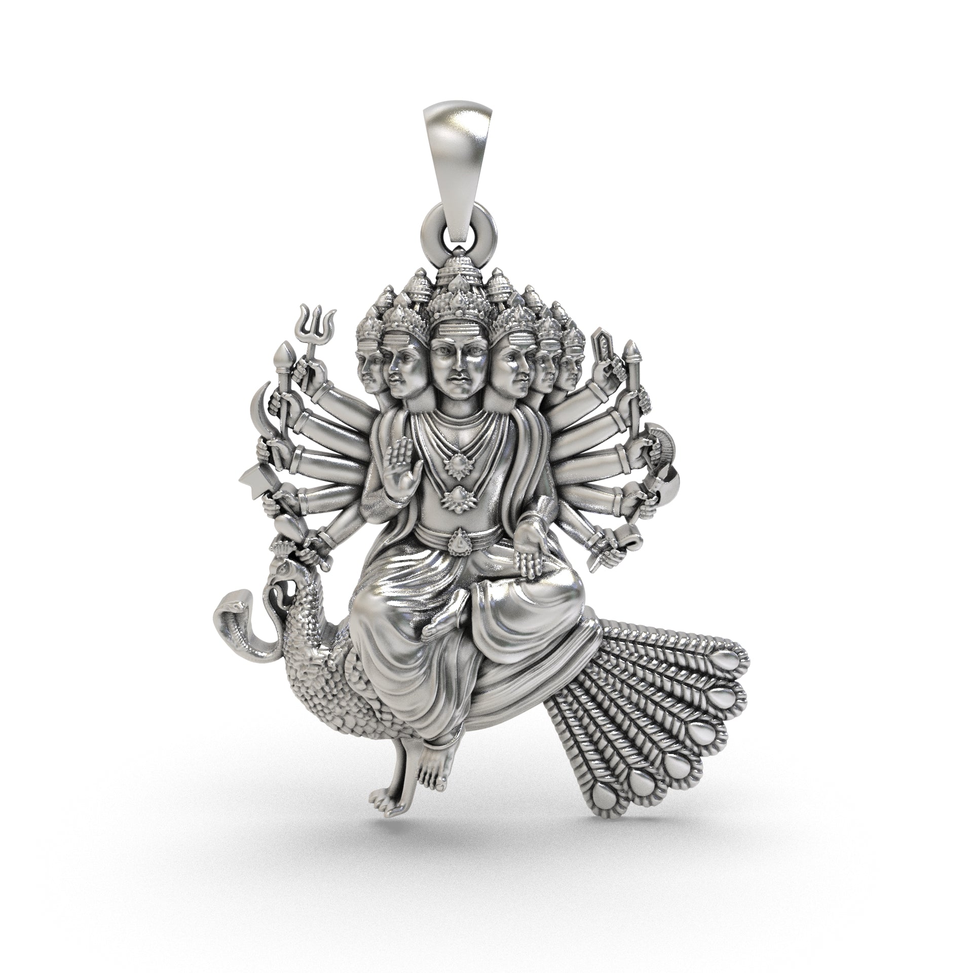 925 silver Arumugam Murugan pendant front view Main image