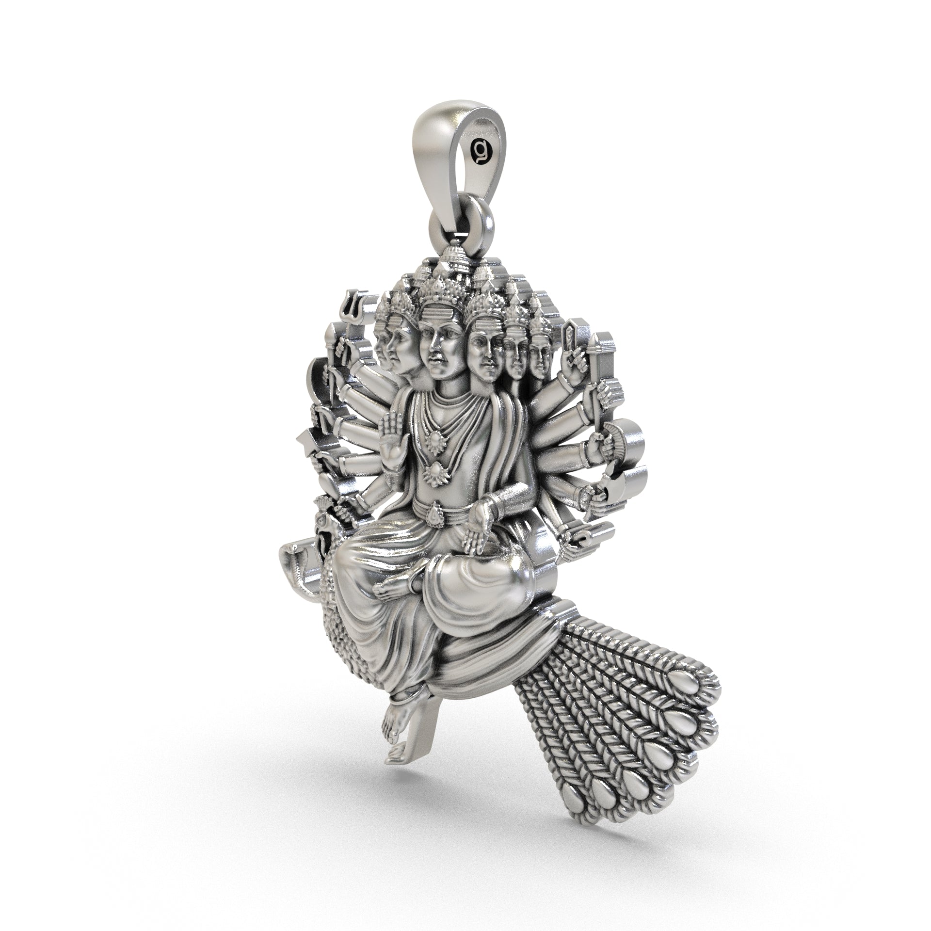 925 Silver Arumugam Murugan Pendant | Six Face Lord Secondary image