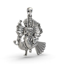 Handcrafted 925 silver Murugan pendant angle view