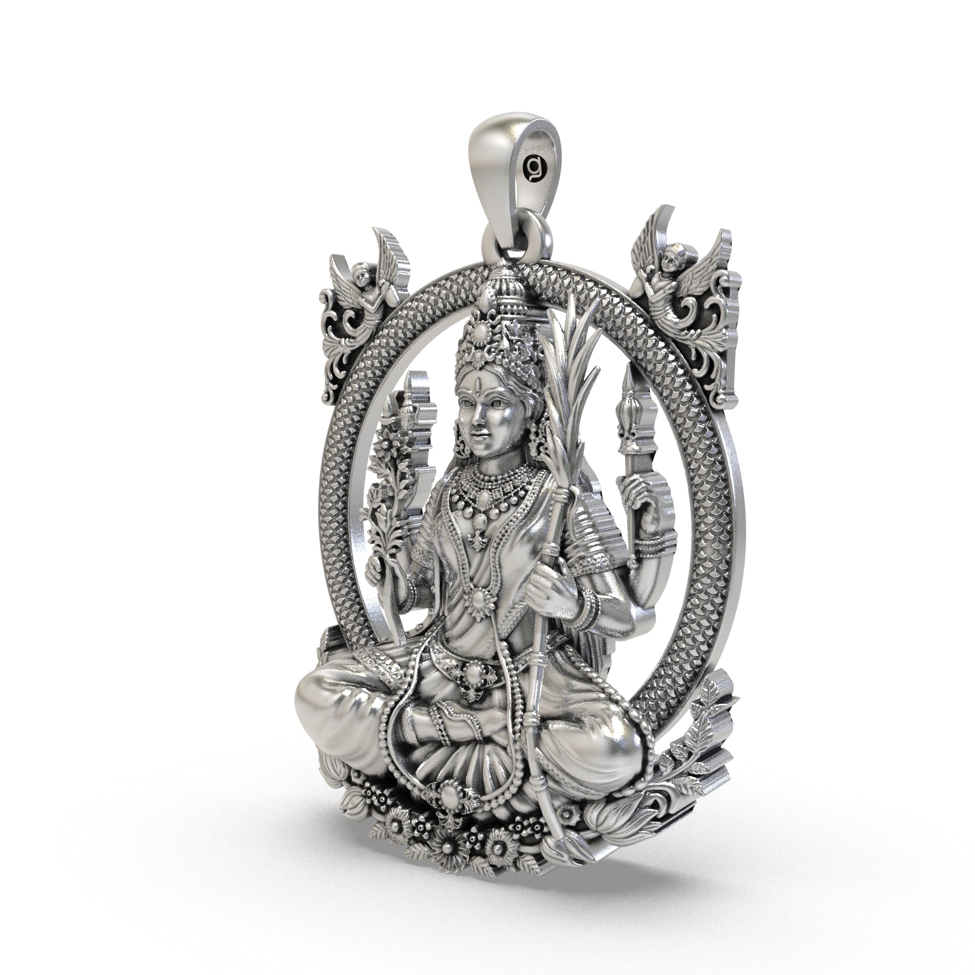 925 Silver Tripura Sundari Pendant | Lalita Devi Jewelry Secondary image