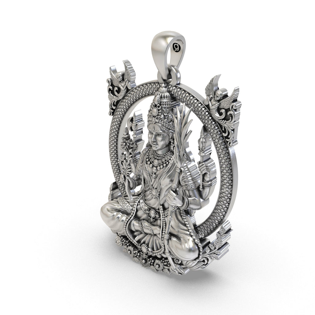 Luxury sterling silver Tripura Sundari necklace pendant