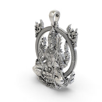Luxury sterling silver Tripura Sundari necklace pendant