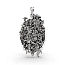 925 silver Dashavatara Vishnu pendant front view