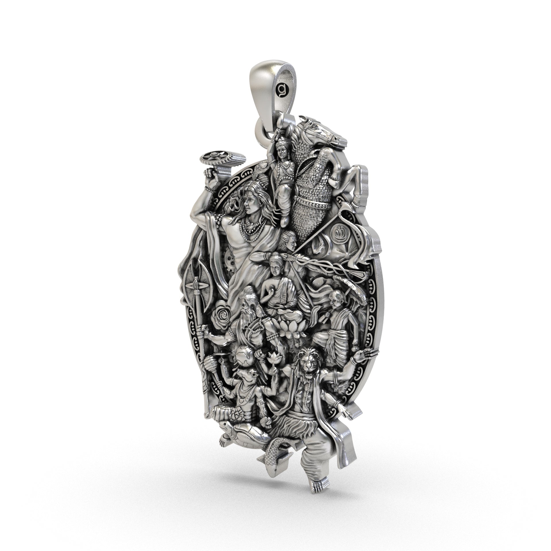 925 Silver Dashavatara Vishnu Pendant | 10 Mahavatars Secondary image