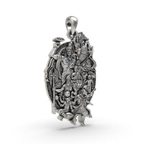 Handcrafted 925 silver Dashavatar pendant angle view