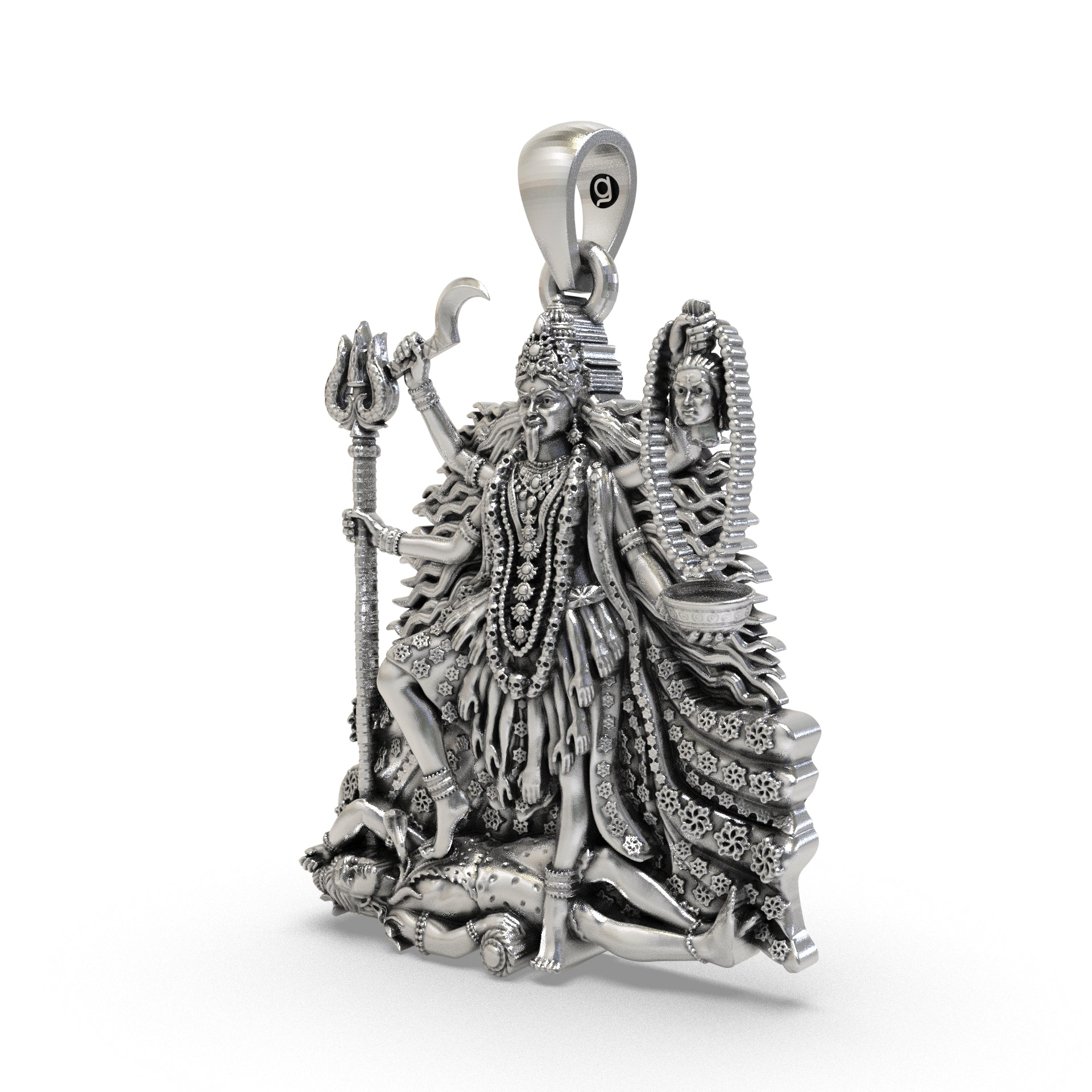 925 Sterling Silver Maa Kali Pendant – Mahakali Divine Power Pendant | Oxidized Antique Finish Spiritual Jewelry Secondary image