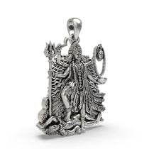 925 sterling silver maa kali pendant with oxidized antique finish