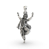 925 silver Dancing Hanumanji pendant front view
