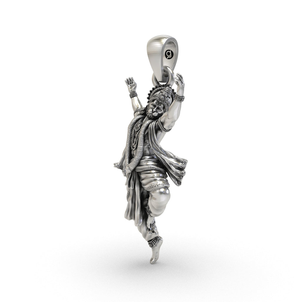 Close-up of 925 silver Hanumanji pendant