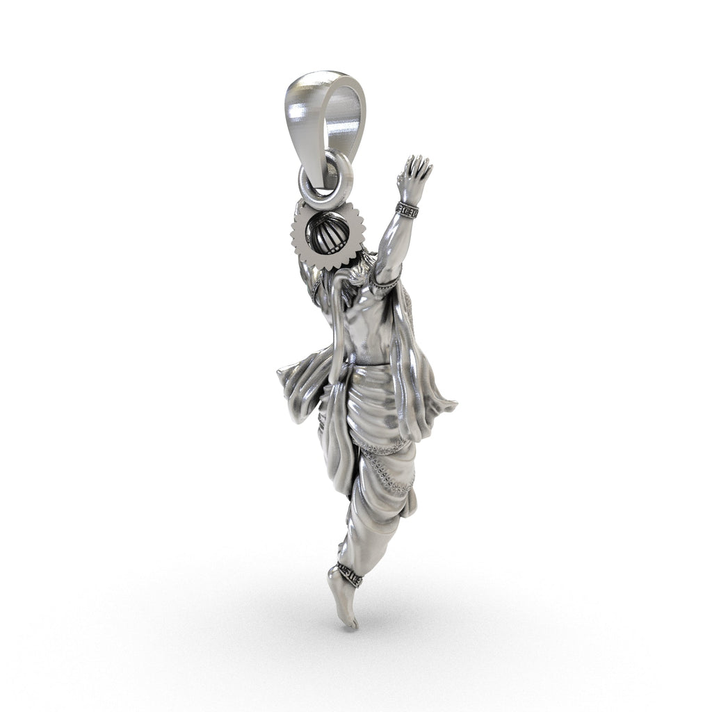 silver Hanumanji devotional pendant