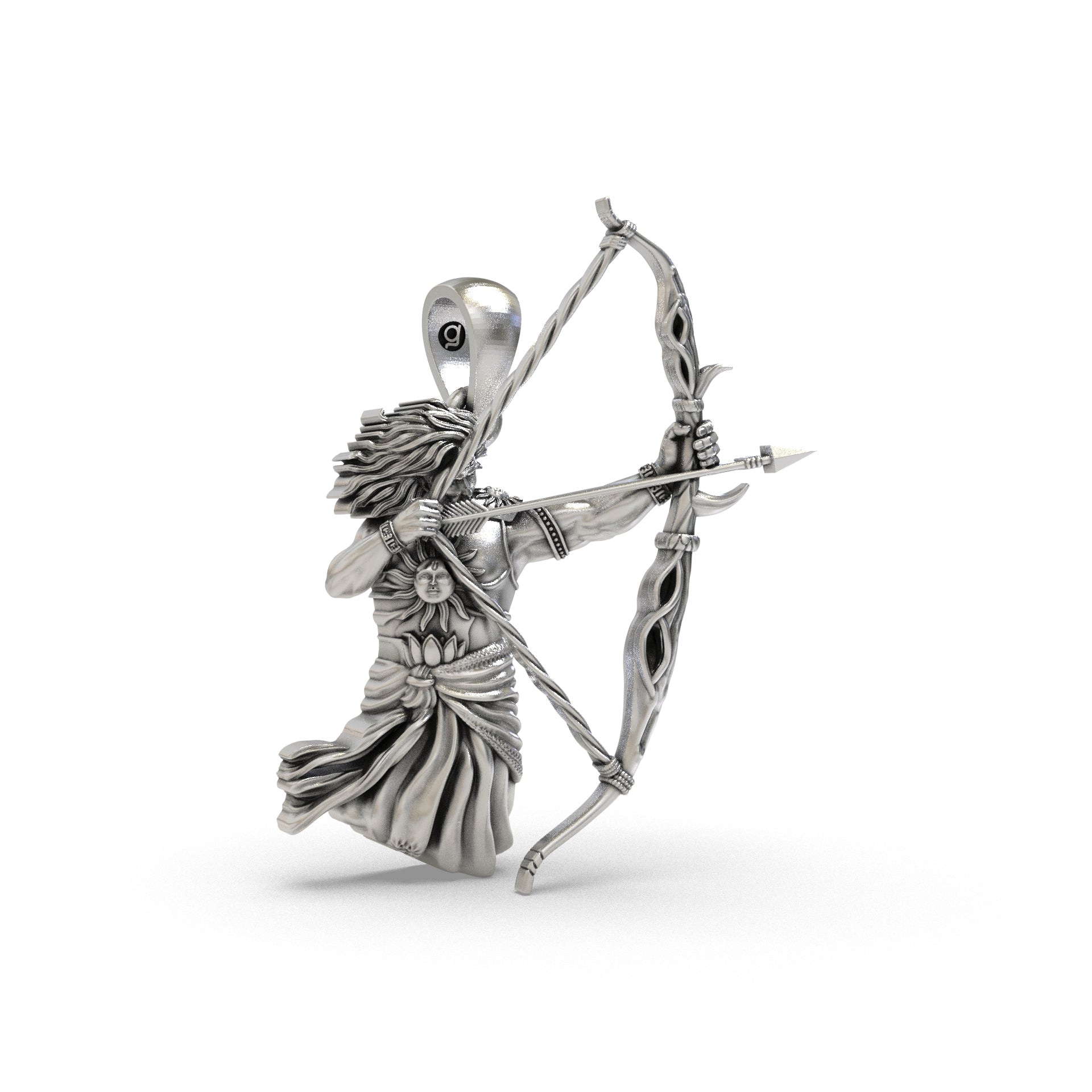 Karna 925 silver pendant side view