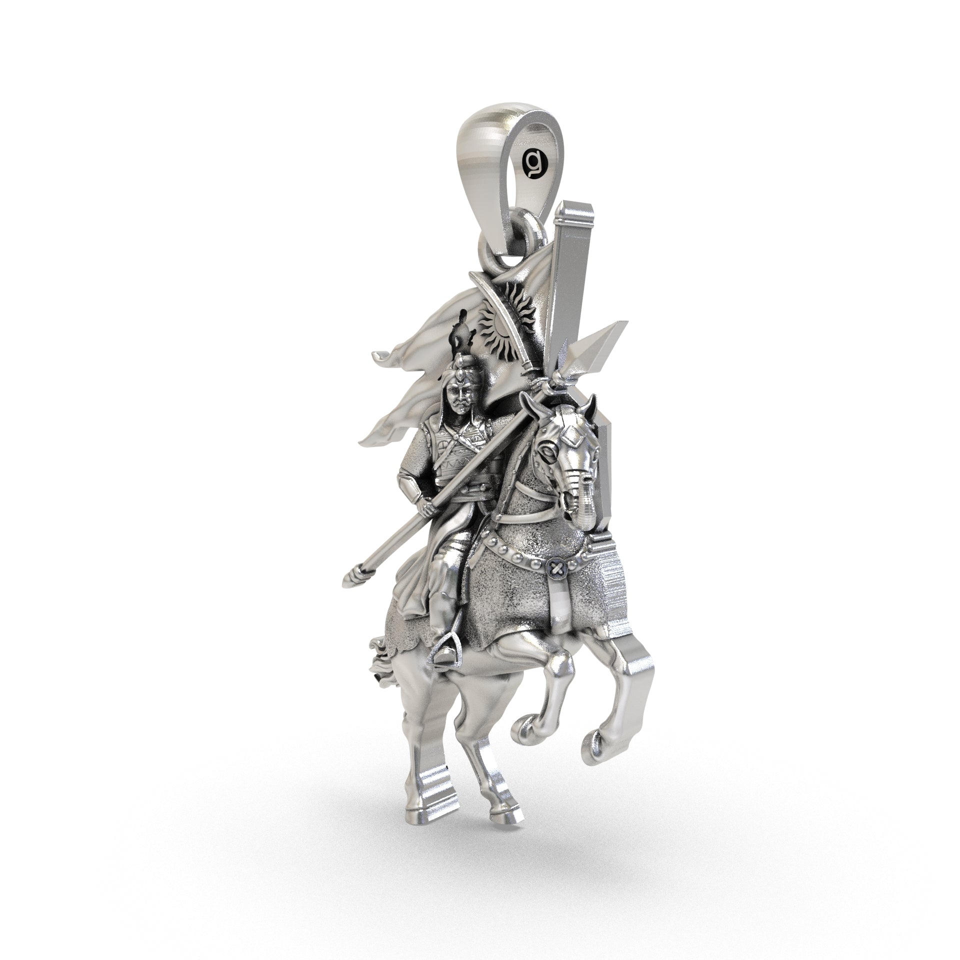 Maharana Pratap Chetak 925 Silver Pendant Secondary image