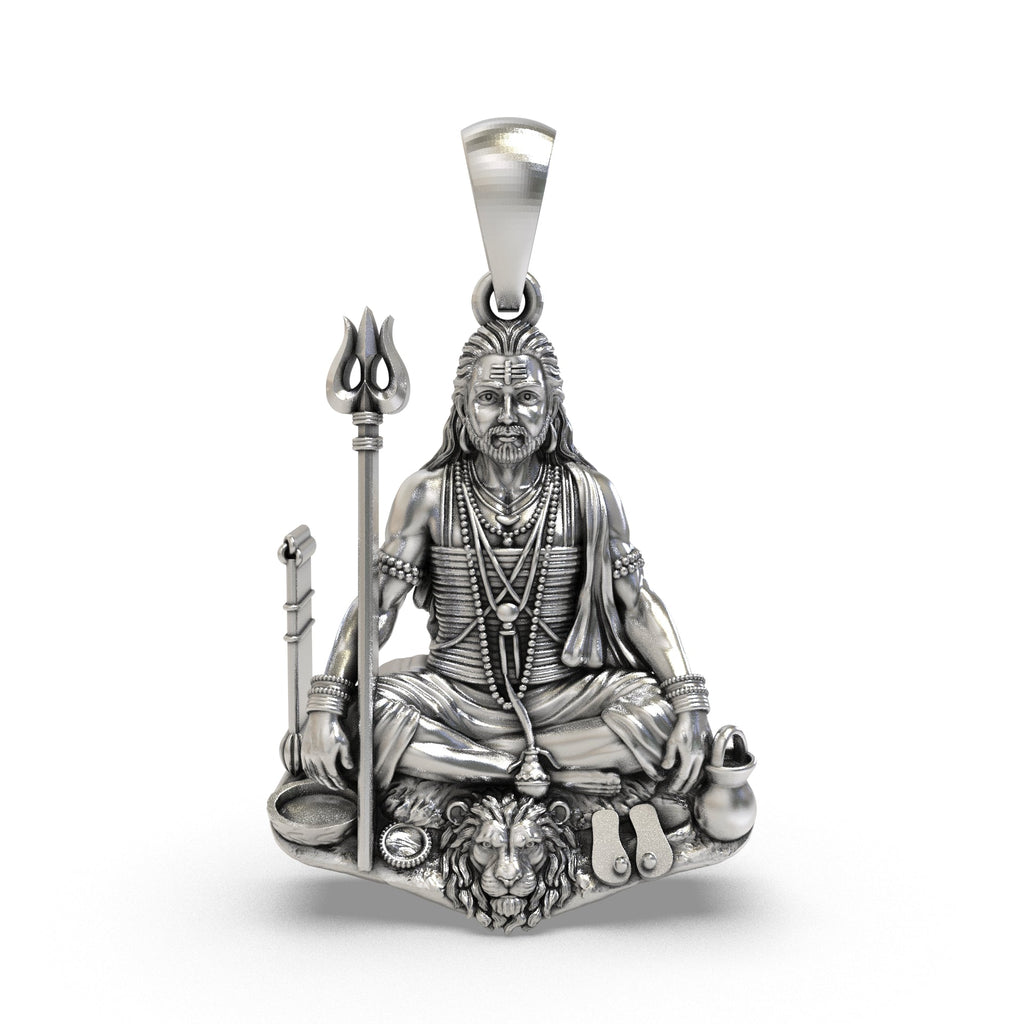 Guru Gorakhnath 925 silver pendant front view