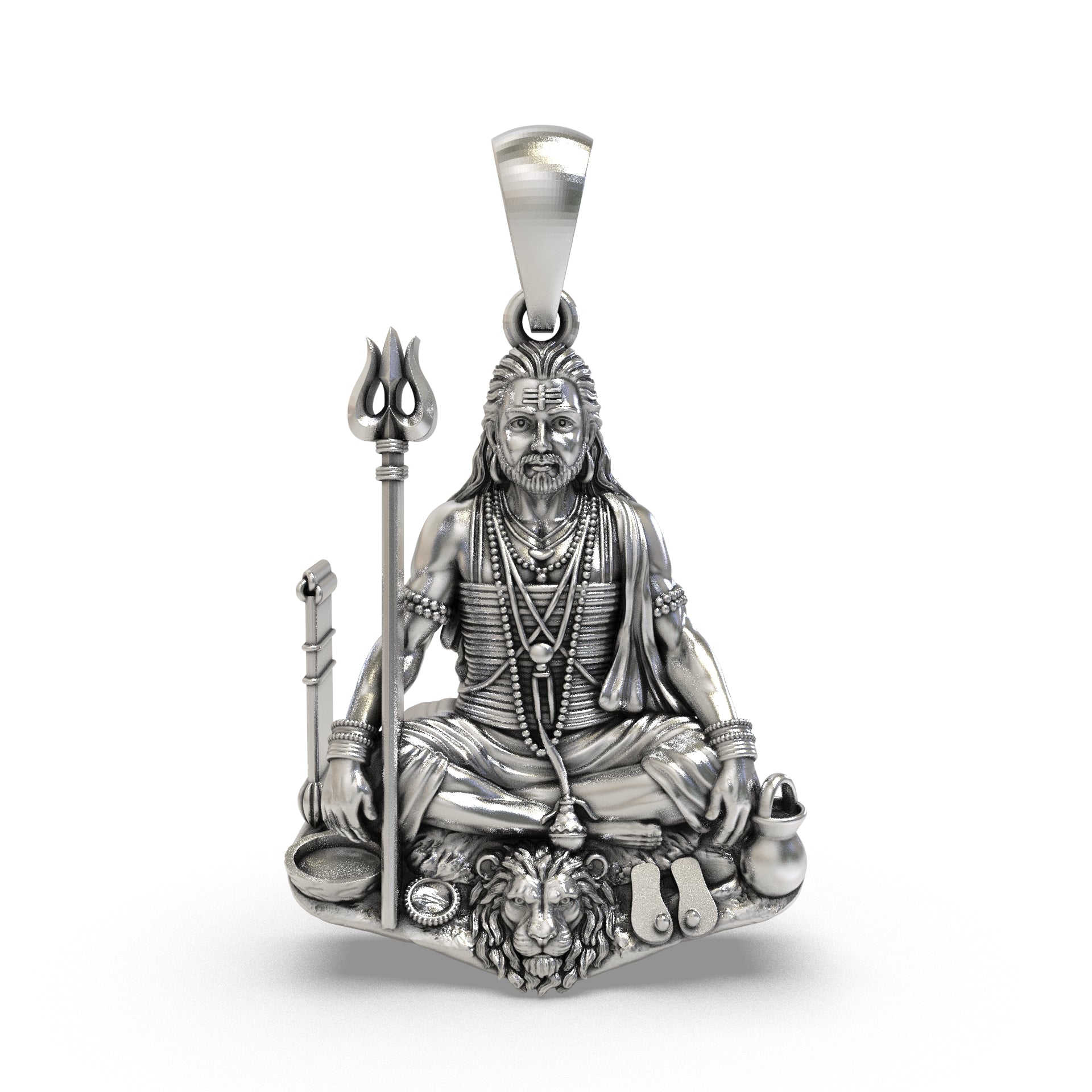 Guru Gorakhnath 925 silver pendant front view